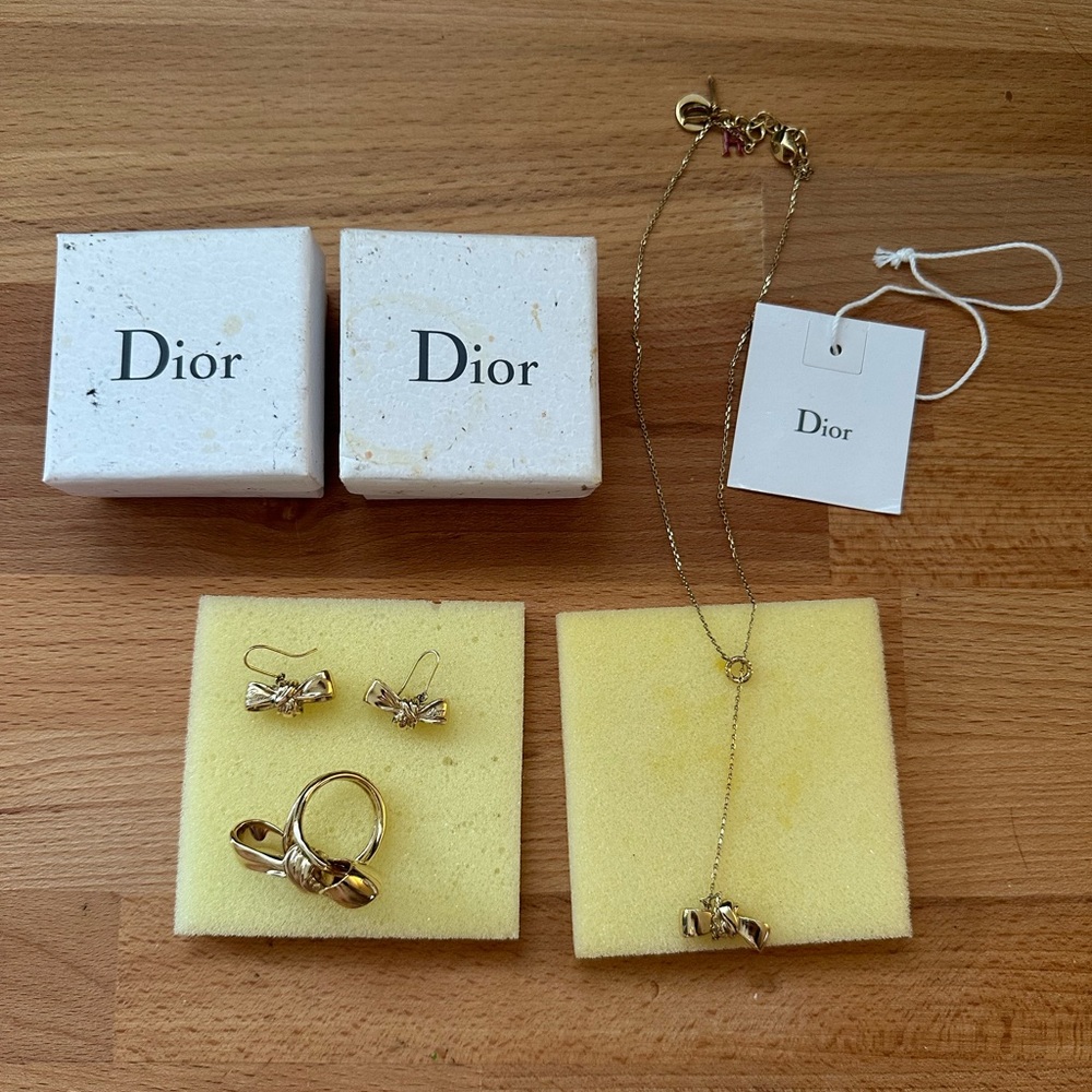 Christian Dior necklace, earrings and ring matching set